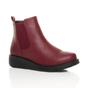 Burgundy AJVANI Burgundy Low Wedge Comfort Ankle Chelsea Boots, Image 1 of 6