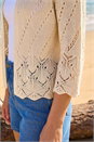 Ivory  Pointelle Knit Cardigan, Image 4 of 4