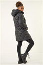 Black Diamond Quilt Padded Coat, Image 4 of 6