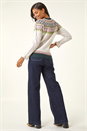 Multi  Fairisle Frill Detail Stretch Jumper, Image 4 of 7