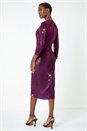 CERISE Sequin Gathered Wrap Stretch Dress, Image 3 of 5