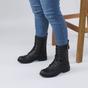 Black AJVANI Black Lace Up Buckles Military Biker Ankle Boots, Image 5 of 6