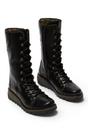 Black Womens Leather Ankle Boots-STER767, Image 2 of 5
