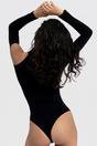 Black Cold Shoulder Sculpting Bodysuit, Image 5 of 5