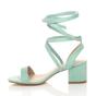 Mint Mid Block Heel Tie Up Sandals, Image 3 of 6