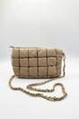 Beige Soft Faux Leather Quilted Clutch & Crossbody Bag, Image 4 of 4