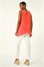 Coral Asymmetric Sleeveless Vest Top, Image 3 of 5