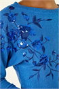 Blue Floral Sparkly Knit Jumper, Image 5 of 5