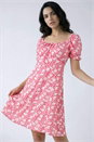 Light Pink Dusk Floral Tie Front Dress, Image 2 of 6