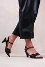 Black 'Portugal' Wide Fit Low Heel Sandals Buckle Ankle Strap, Image 1 of 1
