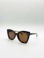 Brown Oversized Round Cat-Eye Sunglasses, Image 3 of 6