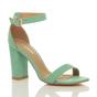 Mint AJVANI Mint High Block Heel Ankle Strap Sandals, Image 1 of 6