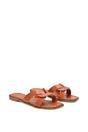 Tan XY LONDON Tan 'Charley' Open Toe  Slip On Slider Sandals With Square Toe, Image 3 of 5