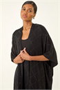 Black Sparkly Diamond Knit Poncho, Image 4 of 5