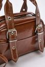 Brown Contrast Stitch Mini Bowling Grab Bag, Image 2 of 3