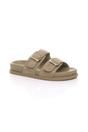 Taupe AJVANI Taupe Flatform Double Buckle Footbed Sandals, Image 1 of 4