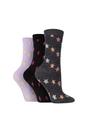 Black 3 Pack Fashionable Texture Knit Cotton Socks, Image 1 of 3