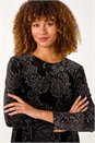 Black Velvet Chiffon Hem Tunic, Image 4 of 5
