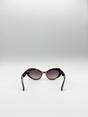 Brown Oval Cat-Eye Sunglasses in Tortoise, Image 6 of 6