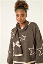 Dark Grey Star Knit Jumper and Scarf Set, Image 5 of 6