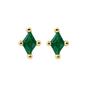 Green Tiny Emerald Stud May Birthstone Earrings, Image 1 of 2