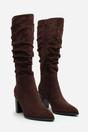 Dark Brown 'Quilla' Slouch Knee High Boots with Block Heel, Image 3 of 6