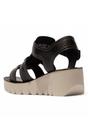 Black Womens Comfort Wedge Sandals -YUDD236FLY, Image 3 of 4