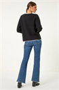 Black Blanket Stitch Cardigan, Image 3 of 5