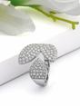 Silver Abstract Pavé Open Ring, Image 5 of 5