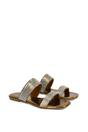 Gold 'Lucy' Slip On Flat Cork Slider Mules, Image 4 of 5