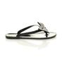 Black Diamante Bow Toe Post Jelly Sandals Flip Flops, Image 2 of 6