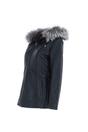 Black Real Leather Hooded Jacket with Fur, Image 3 of 5