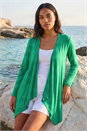Green Waterfall Front Jersey Knit Cardigan, Image 1 of 4