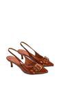 Brown XY LONDON Brown 'Lexi' Pointed Toe Kitten Heels With Buckle, Image 4 of 6
