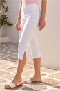 White Dusk Split Hem Bengaline Capri Trouser, Image 2 of 4
