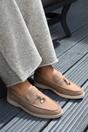 Khaki 'Pegasus' Slip On Trim Loafers With Accessory Detailing, Image 1 of 3