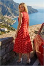 Red Polka Dot Panel Midi Dress, Image 3 of 4