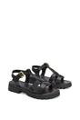 Black XY LONDON Black 'Maddison' Chunky Gladiator Sandals With Ankle Strap, Image 3 of 6