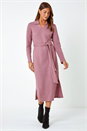 Rose Ribbed Midi Jumper Stretch Dress , Image 2 of 5