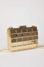 Gold Geometric Metal Chain Strap Clutch Bag, Image 2 of 4