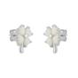Silver White Opal Four Leaves Clover Sterling Silver Stud Earring, Image 1 of 1