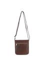 Brown Medium Real Leather Crossbody Bag, Image 4 of 5