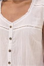 Ivory  Cotton Broderie Hem Crinkle Blouse, Image 4 of 4