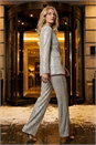 Silver Sequin Wide Leg Trousers, Image 2 of 7