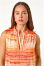 ORANGE Petite Tie Dye Print Top, Image 4 of 5