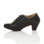 Black AJVANI Black Mid Heel Brogue Ankle Boots Shoe Boots, Image 3 of 6