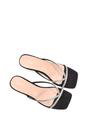 Black XY LONDON Black 'Megan' Toe Post Heeled Mules With Crystal Details, Image 5 of 6