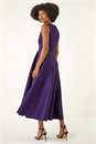 Purple Notch Neck Premium Stretch Dress, Image 3 of 5