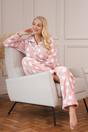 Pink Camille Lingerie Pink White Star Print Pyjama Set, Image 3 of 5