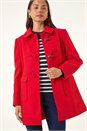 Red Petite Patch Pocket Duffle Coat, Image 2 of 5